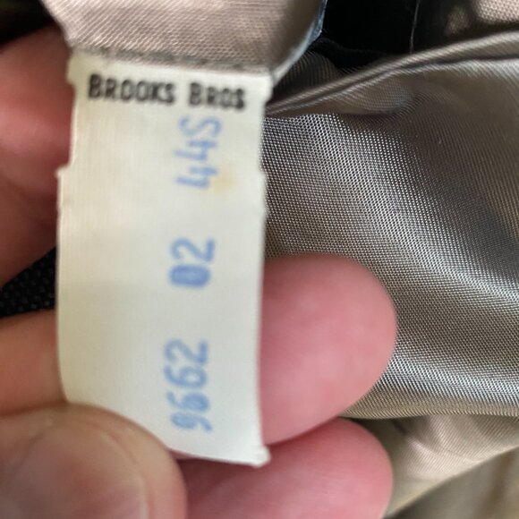 VINTAGE Brooks Brothers Suit Jacket Sport Coat Blazer Black Gray 44S Short NICE! - Picture 5 of 5